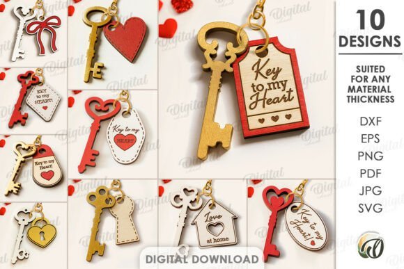 Valentines Day Key Gift Tags 138033267 Creativo Digital